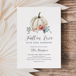 Herfst in Love Floral Pumpkin Baby shower Uitnodig Kaart