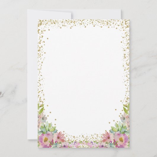 Herfst in Love Floral Pumpkin Glitter Vrijgezellen Kaart (Achterkant)