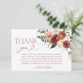 Herfst in Love Floral Vrijgezellenfeest bedankje Bedankkaart (Staand voorkant)