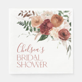 Herfst in Love Floral Vrijgezellenfeest Servet