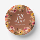 Herfst in Love Floral Vrijgezellenfeest Terracotta Papieren Kommen (Voorkant)