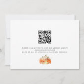 Herfst in Love Glittery Pumpkins QR Code Weddensch Save The Date (Achterkant)