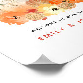 Herfst in Love Glittery Pumpkins Welcome Wedding Poster (Hoek)