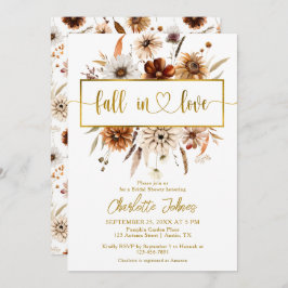 Herfst In Love Gold Folie Neutral Boho Vrijgezelle Kaart