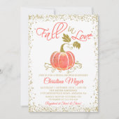 Herfst in Love Gold Pumpkin Bridal Shower Kaart (Voorkant)