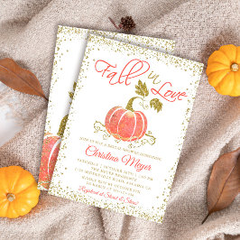 Herfst in Love Gold Pumpkin Bridal Shower Kaart