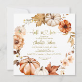 Herfst In Love Gold Rust Krans Bloemen Vrijgezelle Kaart (Voorkant)