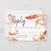 Herfst in Love Golden Foliage Autumn Red RSVP Kaart (Voorkant)