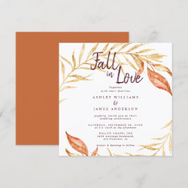Herfst in Love Golden Foliage Burnt Oranje Weddens Kaart
