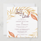 Herfst in Love Golden Foliage TerraCotta Wedding Kaart (Voorkant)