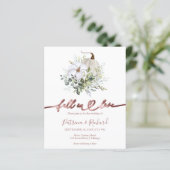 Herfst In Love Greenery Budget Huwelijksuitnodigin (Staand voorkant)