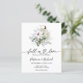 Herfst In Love Greenery Budget Huwelijksuitnodigin (Staand voorkant)
