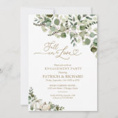 Herfst in Love Greenery Engagement Party Kaart (Voorkant)