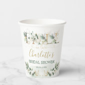 Herfst in Love Greenery Gold Pumpkin Vrijgezellenf Papieren Bekers (Voorkant)