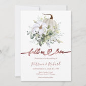Herfst In Love Greenery Pompoen Fall Wedding Kaart (Voorkant)