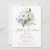 Herfst in Love Greenery Pumpkin Herfst Vrijgezelle Kaart (Voorkant)