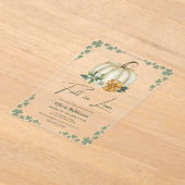 Herfst in Love Greenery Pumpkin Vrijgezellenfeest Acryl Uitnodigingen (Laagn)