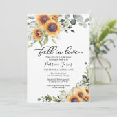 Herfst in Love Greenery Sunflower Vrijgezellenfees Kaart (Staand voorkant)