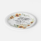 Herfst in Love Greenery Sunflower Vrijgezellenfees Papieren Bordje (Gekanteld)