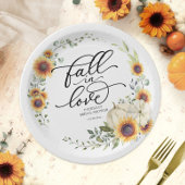 Herfst in Love Greenery Sunflower Vrijgezellenfees Papieren Bordje