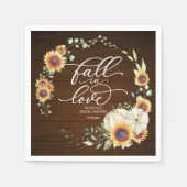 Herfst in Love Greenery Sunflower Vrijgezellenfees Servet (Voorkant)