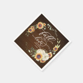 Herfst in Love Greenery Sunflower Vrijgezellenfees Servet (Hoek)