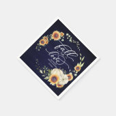 Herfst in Love Greenery Sunflower Vrijgezellenfees Servet (Hoek)