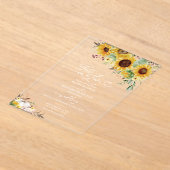 Herfst In Love Greenery Zonnebloemen bruiloft Acryl Uitnodigingen (Laagn)