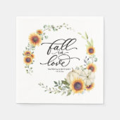 Herfst In Love Greenery Zonnebloemen bruiloft Servet (Voorkant)