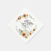 Herfst In Love Greenery Zonnebloemen bruiloft Servet (Hoek)