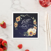 Herfst In Love Greenery Zonnebloemen bruiloft Servet (Insitu)