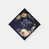 Herfst In Love Greenery Zonnebloemen bruiloft Servet (Hoek)