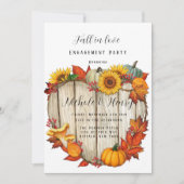 Herfst in Love Heart Shape Wood Pumpkin Verloving Kaart (Voorkant)