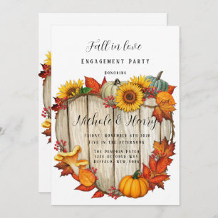 Herfst in Love Heart Shape Wood Pumpkin Verloving Kaart