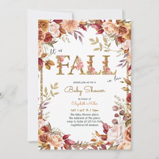 Herfst In Love Herfst Baby shower Uitnodiging (Voorkant)