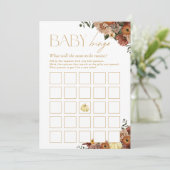 Herfst In Love Herfst Bloemendouche Baby Bingo Kaa Kaart (Staand voorkant)