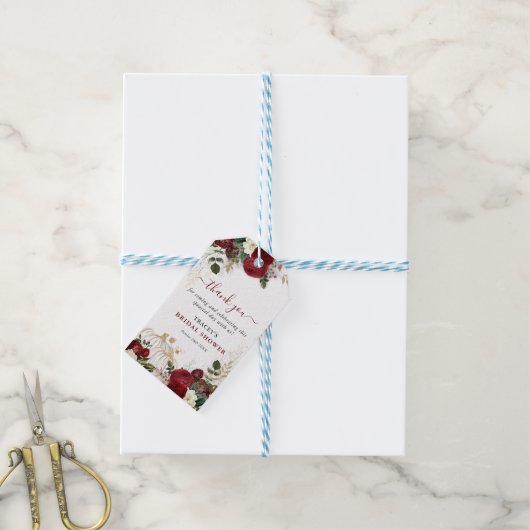 Herfst In Love Herfst Bloemenpompoen Dank u voor u Cadeaulabel (Met Touw)