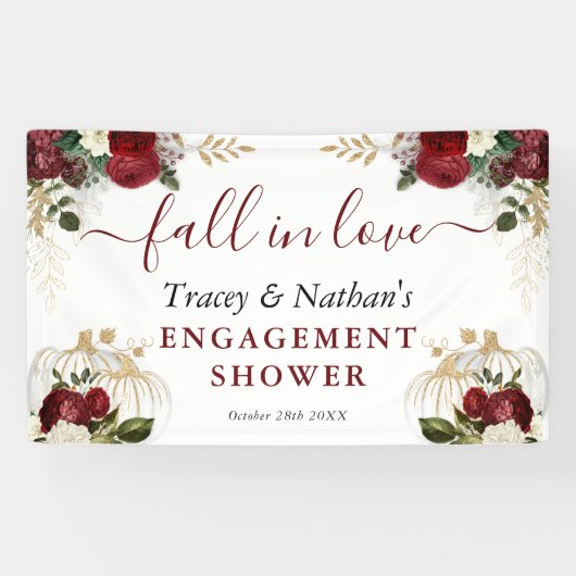 Herfst in Love Herfst Floral Pumpkin Verloving Sho Spandoek (Horizontaal)