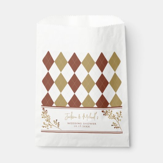 Herfst In Love Herfst Foliage Argyle Trouwdouche Bedankzakje (Voorkant)