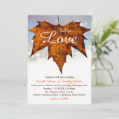Herfst in Love Leaf Foto - Huwelijksuitnodiging Kaart (Staand voorkant)