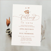 Herfst in Love Leaf Monograms Crest Elegant Weddin Kaart