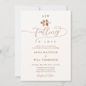 Herfst in Love Leaf Monograms Crest Elegant Weddin Kaart (Voorkant)