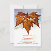 Herfst in Love Leaf Photo - Reception Invitation Kaart (Voorkant)