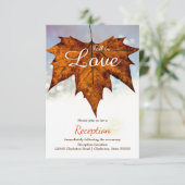 Herfst in Love Leaf Photo - Reception Invitation Kaart (Staand voorkant)