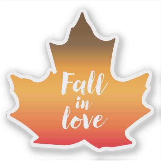 Herfst in Love Leaf Sticker (Voorkant)