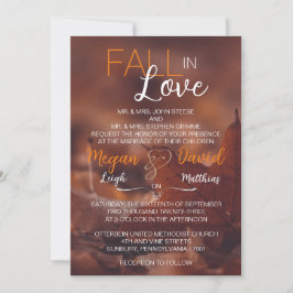 Herfst in Love Leaves Wedding Invitation Kaart