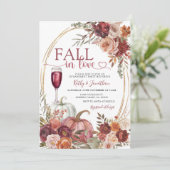 Herfst In Love Marsala Floral Herfst Engagement Pa Kaart (Staand voorkant)