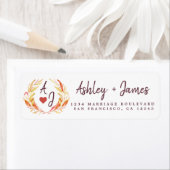 Herfst in Love Monogram Wedding Return Address Etiket (Insitu)