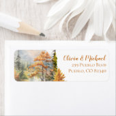 Herfst in Love Mountain Wedding Retour Adreslabel Etiket (Insitu)