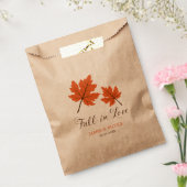 Herfst in Love Oranje Brown Leaves Wedding Bedankzakje (Gezegeld)
